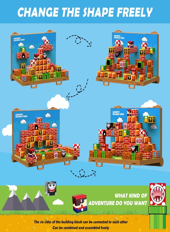 GaHoo Magnetic Blocks, Build 3D Magnet Building Toys World with Magnetic Tiles, Foldable Magnet Board, STEM Sensory Toy for Kids, Toy Building Sets Gifts for Age 3 4 5 6-10 Year Old Boys Girls - Image 3